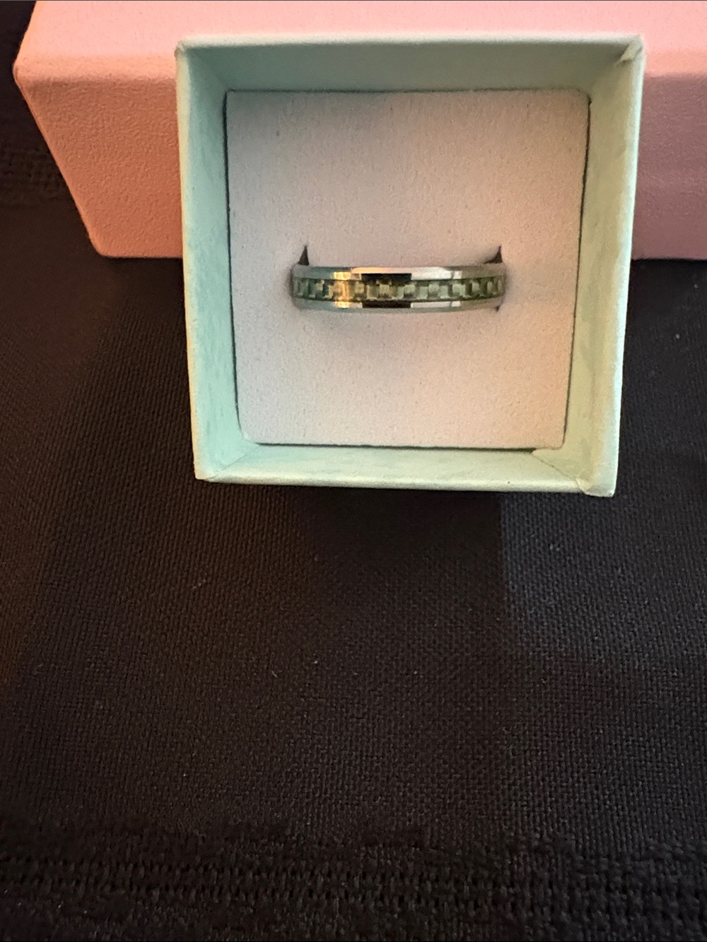 Green Inlay Band Ring - Women's Jewelry